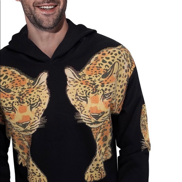 Heads And Tails double tiger rhinestones hoodie